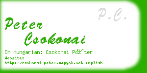 peter csokonai business card